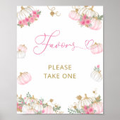 Floral Pink Kleine Kürbisfavoriten Poster (Vorne)