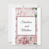 Floral Pink Magnolia Hochzeitseinladung Einladung (Vorderseite)