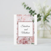 Floral Pink Magnolia Hochzeitseinladung Einladung (Stehend Vorderseite)