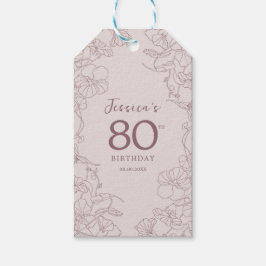 Floral Pink Mauve Birthday Geschenkanhänger