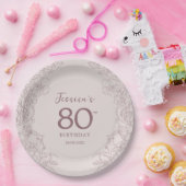 Floral Pink Mauve Birthday Pappteller (Party)