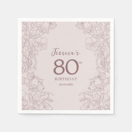 Floral Pink Mauve Birthday Serviette