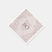 Floral Pink Mauve Birthday Serviette (Ecke)