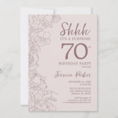 Floral Pink Mauve Überraschung 70. Geburtstag Einladung (Vorderseite)