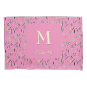 FLORAL Pink | MONOGRAMM | Schrift Kissenbezug (Vorderseite-Links)