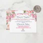 Floral Pink Paris Lluvia de Sobres Quinceañera Mitteilungskarte (Vorderseite/Rückseite Beispiel)