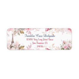 Floral Pink Paris Rücksendeadresse