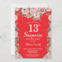 Floral Pink Peonies 13. Überraschung Geburtstag Ro