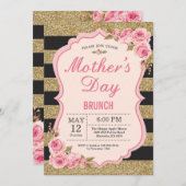 Floral Pink Peonies Mütter Tag Brunch Einladung (Vorne/Hinten)