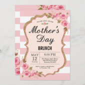 Floral Pink Peonies Mütter Tag Brunch Einladung (Vorne/Hinten)