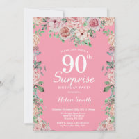 Floral Pink Peonies Überraschung 90. Geburtstag