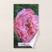 Floral Pink Peony Fotografy Badhandtuch Set (Handtuch)