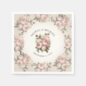 Floral Pink Peony Watercolor Serviette (Vorderseite)