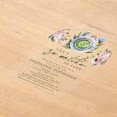 Floral Pink Perfect Matcha Themed Brautparty Acryleinladungen (Ablage )