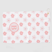 Floral Pink, Personalisiert Golfhandtuch (Horizontal)