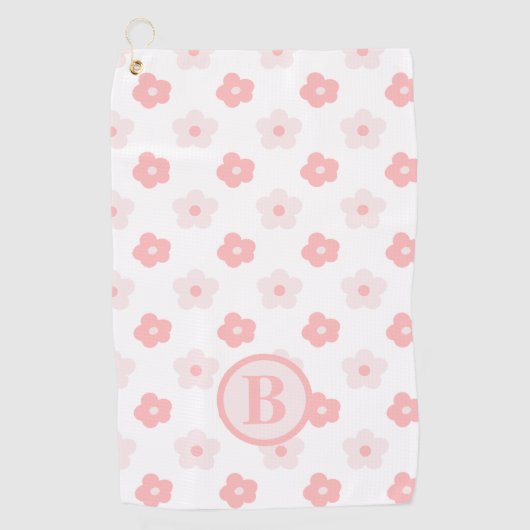 Floral Pink, Personalisiert Golfhandtuch (Vorderseite)