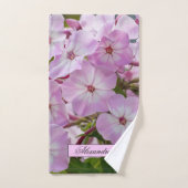 Floral Pink Phlox Fotografie Badhandtuch Set (Handtuch)