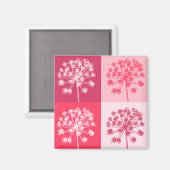 Floral Pink Popart Magnet (Vorderseite/Rückseite)