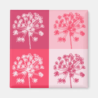 Floral Pink Popart Magnet