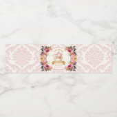 Floral Pink Princess Carriage Baby Shower Wasserflaschenetikett (Einzelnes Label)