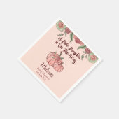 Floral Pink Pumpkin Baby Dusche Serviette (Ecke)