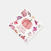 Floral Pink Pumpkin Fall Baby Dusche Serviette (Ecke)