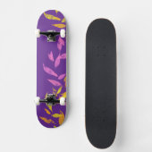 Floral Pink Purple Yellow Autumn Leaf  Skateboard (Vorderseite)