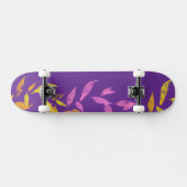 Floral Pink Purple Yellow Autumn Leaf  Skateboard (Horizontal)