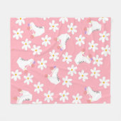 Floral Pink Roller Skate Roller Skaten Fleecedecke (Vorderseite (Horizontal))