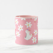 Floral Pink Roller Skate Roller Skaten Tasse (Zentrum)