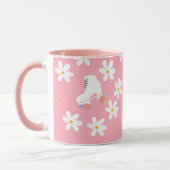 Floral Pink Roller Skate Roller Skaten Tasse (Links)