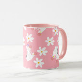 Floral Pink Roller Skate Roller Skaten Tasse (VorderseiteRechts)