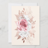 FLORAL PINK ROSE GOLD BIRTHDAY PARTEI EINLADUNG (Rückseite)