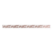 Floral Pink Rose Gold Weiße Metallic Gefallen Gesc Ripsband (Vorderseite)