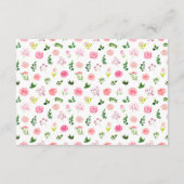 Floral Pink Roses Wedding Attire Dress Code Begleitkarte (Rückseite)