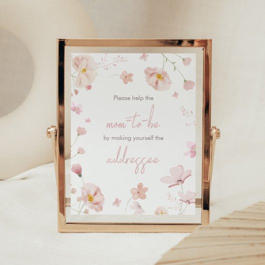 Floral Pink Spring Baby in Bloom Envelope Station Poster
