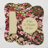 FLORAL/PINK UND GRÜNE FARBEN DANKEN EINLADUNG (Vorne/Hinten)