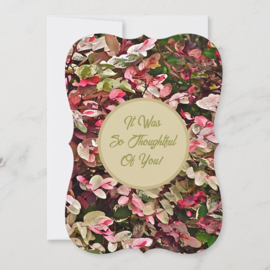 FLORAL/PINK UND GRÜNE FARBEN DANKEN EINLADUNG (Vorderseite)