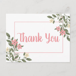 Floral Pink Vielen Dank Hochzeit Blume Botanisch Postkarte