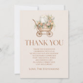 Floral Pink Vintag Babytragetücher Dusche Dankeskarte (Vorderseite)