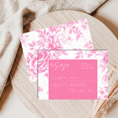 Floral Pink White Toile De Jouy Foto Save The Date