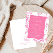 Floral Pink White Toile De Jouy Save The Date