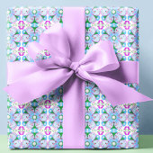 Floral Pink Women's Golf Pattern Geschenkpapier Set