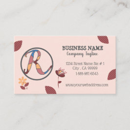 Floral Pinky Peach Business Card mit Logo Visitenkarte