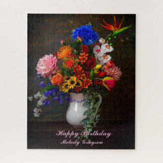 Floral Pitcher Still Life Personalisiert Geburtsta Puzzle