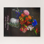 Floral Pitcher Still Life Personalisiert Geburtsta Puzzle (Horizontal)
