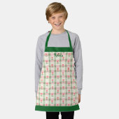 Floral Plaid Kids' Apron with Custom Name Schürze (Getragen)