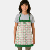Floral Plaid Kids' Apron with Custom Name Schürze (Insitu)