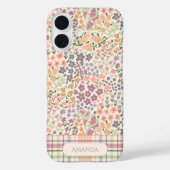 Floral & Plaid Personalized Name Phone Case (Rückseite)