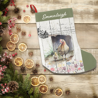 Floral Plymouth Rock Hühner Kleiner Weihnachtsstrumpf